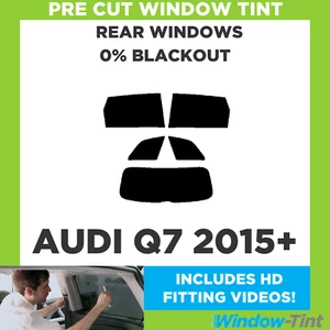 For Audi Q7 2015+ Pre Cut Window Tint Rear 0% Blackout Film - Picture 1 of 10