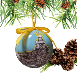 10 x Liverpool Waterfront Kugel Geschenk Christbaumschmuck nur blau - Bild 1 von 2