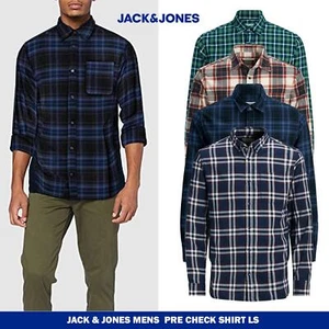 Jack & Jones Mens Casual Checked Shirt, Single Pocket, Button Cuff - Picture 1 of 30