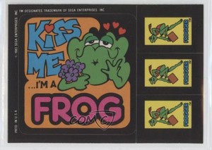 1983 Topps Video City Sega Frogger Kiss Me I'm a Frog (One Star Back) 1md