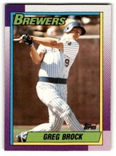 1990 Topps #139 Greg Brock    Milwaukee Brewers Baseball Cards EX/NM ID:53613
