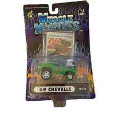 Muscle Machines 1969 Chevrolet Chevelle Green Hot Rod Diecast Car 1/64 Scale New