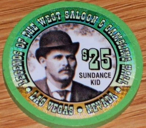 $25 SUNDANCE KID CHIP FROM LEGENDS OF THE WEST SALOON CASINO LAS VEGAS NV - Picture 1 of 3