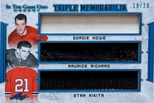 🔥#/20 HOWE RICHARD MIKITA 3 RELIC 2020-21 LEAF ITG IN THE GAME USED TRIPLE MEM