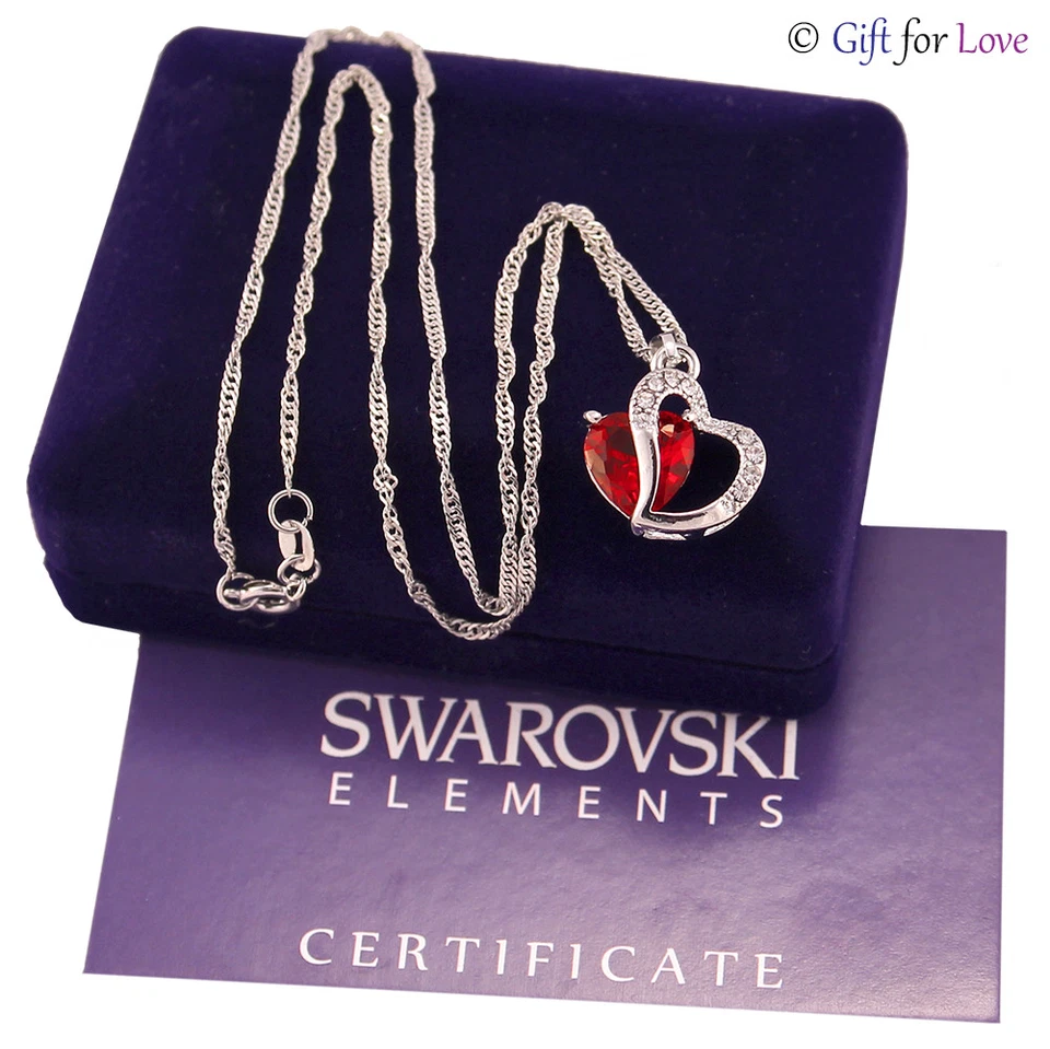 Collana argento Swarovski Elements originale G4Lov cristallo cuore donna ragazza - Immagine 1 di 4