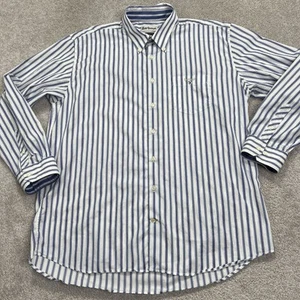 Barbour Shirt Mens XL Blue White Striped Long Sleeve Regular Fit Button Down - Picture 1 of 17