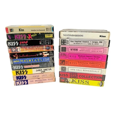 VTG Lot of 11 Kiss VHS Tapes Crazy Exposed Konfidential Xtreme Animalize Metal - Image 1 of 4