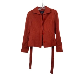 Jones New York Wollmischung Blazer Jacke Gürtel meliert orange Größe 6P Taschen - Bild 1 von 9