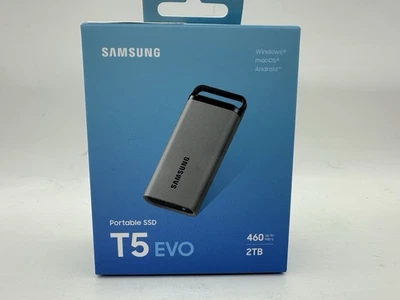 SSD Externo Portátil Samsung T5 EVO 2 TB, Hasta 460 MB/s USB 3.2 Gen 1 Gris Nuevo Foto 1 de 4