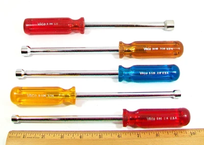 JUEGO DE 5 DESTORNILLADORES DE TUERCAS VACO DE KLEIN TOOLS EE. UU. · 1/4”, 5/16”. 3/8”, 7/16” y 1/2” Foto 1 de 4