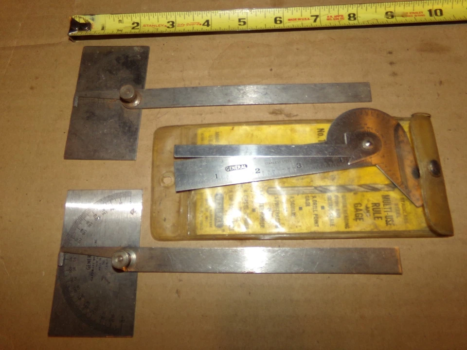 General Tools #16 + #17  & Craftsman 9-4029 Gages + Stainless Steel Protractor - Image 1 of 1