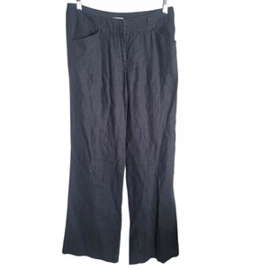 Michael Kors Linen Wide Leg Pants Women's Size 4 Black Casual Summer Lagenlook - Picture 1 of 12