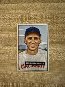 1951 Bowman Gum Baseball Ken Raffensberger Card 48 Cincinnati Reds - Picture 1 of 2