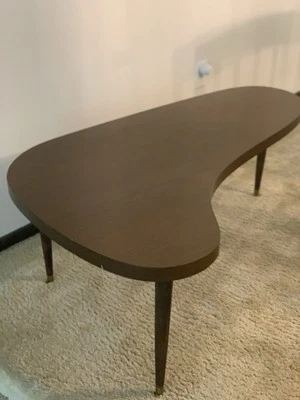 Vintage Kidney Shape Veneer Modern Kidney Bean Coffee Table 46” - Image 1 of 4