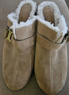 Zuecos para mujer Aerosoles talla 9 beige gamuza piel sintética Foto 1 de 4