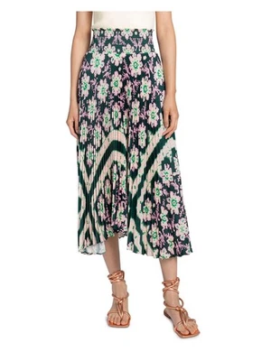 A.L.C женщин зеленый эластичной со сборками плиссированные цветочный макси трапециевидная юбка 4 - Изображение 1 из 4