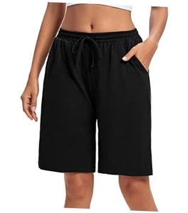 Womens Bermuda Shorts Lounge Athletic Shorts Loose Running Shorts Casual Long - Picture 1 of 5