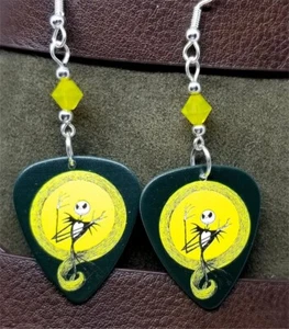 Pendientes púas de guitarra The Nightmare Before Christmas con ópalo amarillo Swarovskis - Imagen 1 de 5