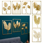 Luxury Gold Leaves Abstract Arts Home WHanging Bedroom Ornaments Crafts Iron