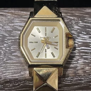 Diesel Gold Tone Stainless Steel Gold Dial Women's Watch DZ5391 6” New Battery - Picture 1 of 10
