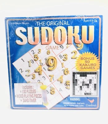 The Original SUDOKU Game W/100 Puzzles Bonus Kakuro Games Cardinal 2005 New - Image 1 of 4