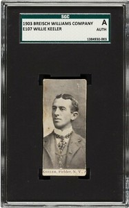 1903 E107 Breisch Williams Willie Keeler HOF SGC A Authentic Only 7 Total Graded