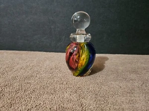 SIGNED ARCHIMEDE SEGUSO MURANO GLASS TIFFANY & Co. CARNIVAL PERFUME BOTTLE EUC - Picture 1 of 8
