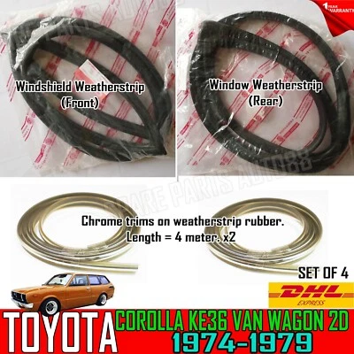 Para Toyota Corolla KE36 2D Van Wagon Restrip Goma Trasera Embellecedores Cromados Foto 1 de 4