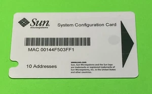 Tarjeta de configuración Sun System 371-0795 con 10 direcciones MAC - Imagen 1 de 11
