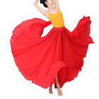 Women Elegant Chiffon Belly Dance Long Maxi Skirt Ballroom Dancewear Costume
