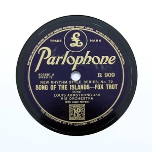 Jazz 78 - Louis Armstrong Orchestra "Song Of The Islands" (EE+) Parlophone R-909 - Picture 1 of 2