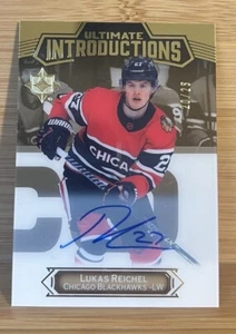 Lukas Reichel 2022-23 Ultimate Introductions Auto Gold /25 -  Rookie - Picture 1 of 2