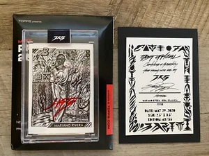 Topps Project 2020 MARIANO RIVERA JK5 Artist Autographed Signed Card 91 Auto Red - Picture 1 of 11