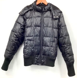Black Puffer Jacket -Old Navy -Bomber LARGE - Fleece Lining - Flight elastic - Picture 1 of 5