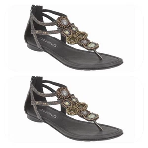 Coconuts By Matisse Embellished Criss Cross Ankle Cuff Sandals Size 7 NWOB - Picture 1 of 5