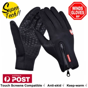 Cycling Waterproof GlovesTouch Screen Gloves Outdoor Jogging Skiing Running AU - Picture 1 of 7