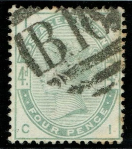 1883 4d Dull Green SG192 CI Rare TPO B16 Plymouth-Bristol VGU Cat. £210.00 - Picture 1 of 1