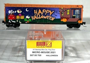MICRO-TRAINS Z SCALE 50' BOX CAR MICRO-MOUSE 2021 HALLOWEEN CAR 50700700 - Picture 1 of 3