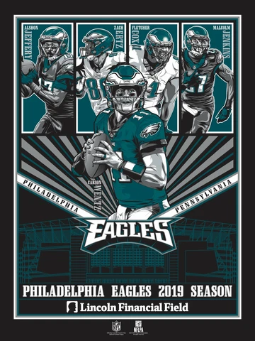 Carson Wentz Philadelphia Eagles 2019 Season Limited Edition Serigraph Print Cover