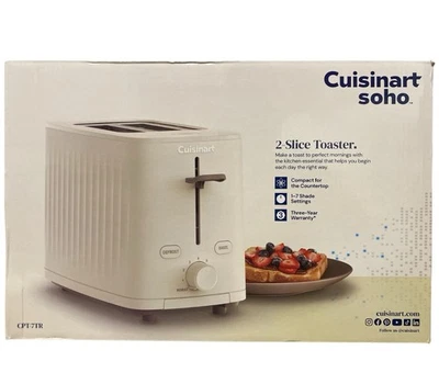 Cuisinart Soho Collection 2 Slice Toaster, Reheat & Bagel Setting, Truffle. New - Image 1 of 2
