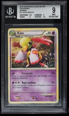 2010 Pokemon HeartGold & SoulSilver Unleashed Xatu BGS 9 Spanish #11 Holo Rare - Image 1 of 2