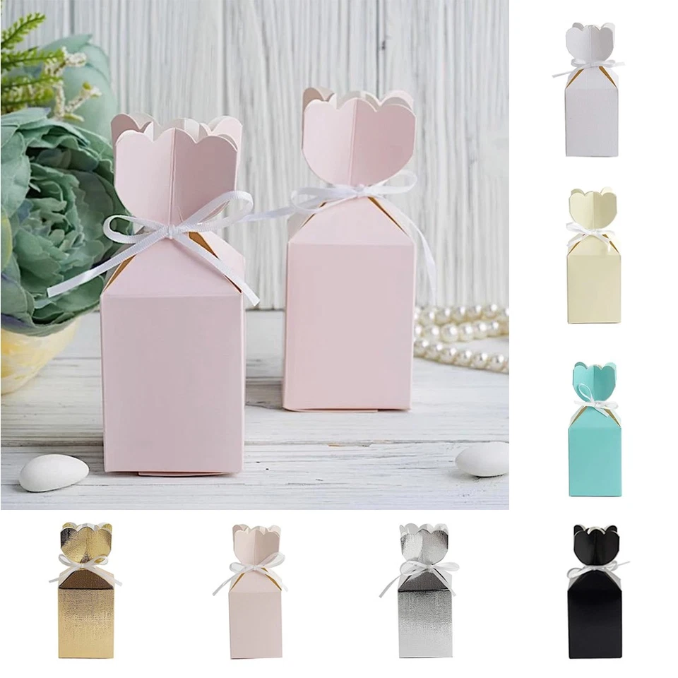 100 cajas de regalos de jarrón con cintas de satén para fiestas eventos bodas regalos decoraciones Foto 1 de 1