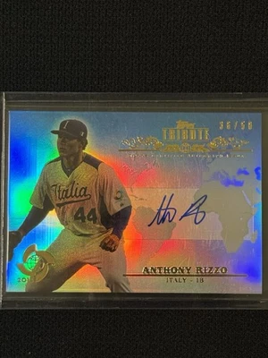 2013 Topps Tribute WBC Anthony Rizzo Auto /50 Blue Italy #WTA-ARI - Image 1 of 3