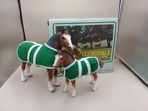 Breyer Traditional #8384 Clydesdale Mare & Foal Set w/ Blanket IN ORIGINAL BOX - Picture 1 of 8