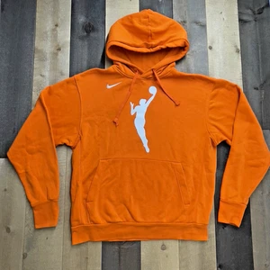 Nike WNBA Hoodie Womens MEDIUM Logo Sweatshirt Pockets Pullover Orange Kangaroo - Picture 1 of 6