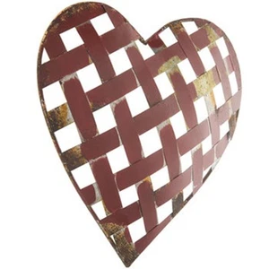 Galvanized Metal Heart for Wall Decor - Piece of Art for Home Interior in Dis... - Picture 1 of 1