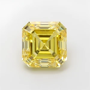 1.01 Ct Sq Emerald Cut Lab IGI Certifide Diamond Fancy Intense Yellow Color VS1 - Picture 1 of 11