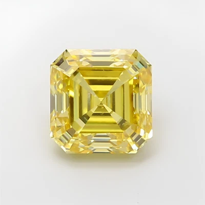 1.01 Ct Sq Emerald Cut Lab IGI Certifide Diamond Fancy Intense Yellow Color VS1 - Image 1 of 4