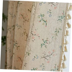 Floral Living Room Curtains 84 Inches 52"W x 84"L (Pack of 1) A Tassel Floral - Picture 1 of 7