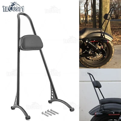 23" Tall Passenger Backrest Sissy Bar For Harley Iron Forty Eight Sportster 04+ - Imagem 1 de 4